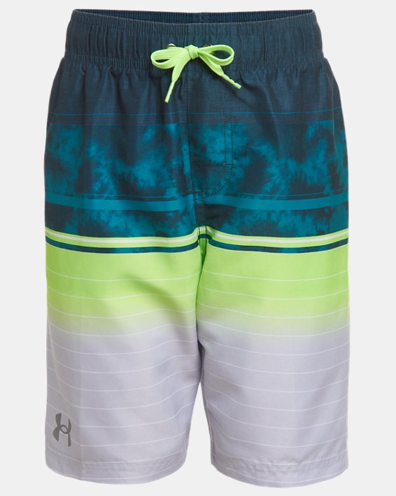 Boys' UA Tie-Dye Stripe Volley Shorts, Green, pdpMainDesktop image number 0
